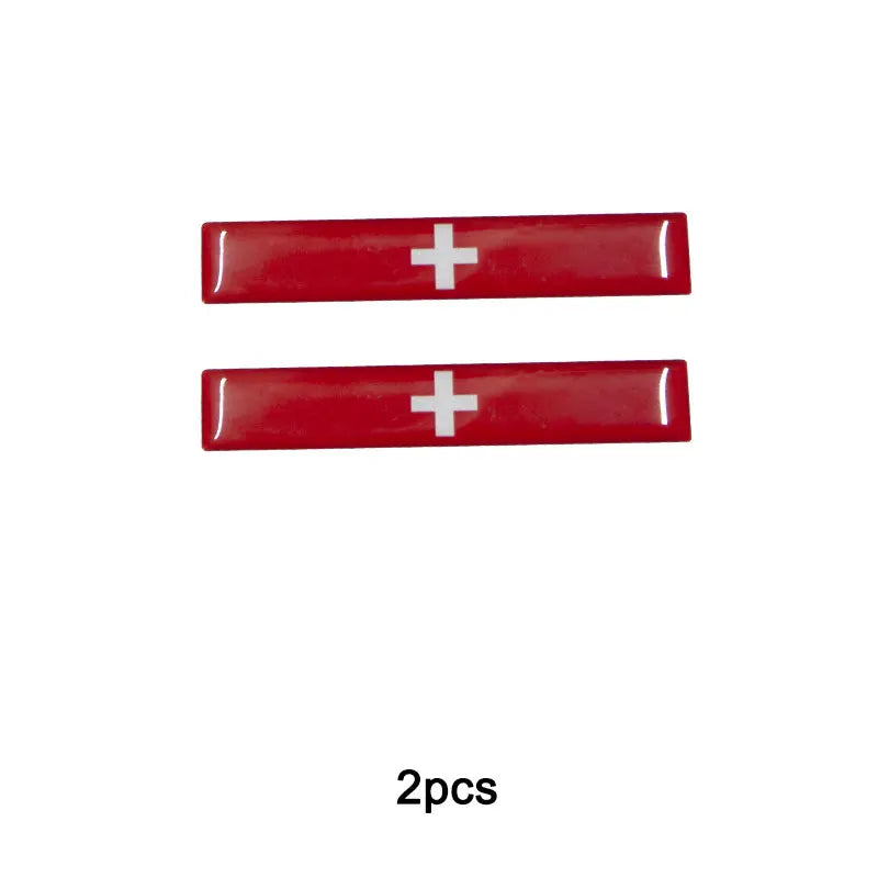 3D Reflective National Flag Sticker - Premium Car & Motorcycle Decal (8.5cm)