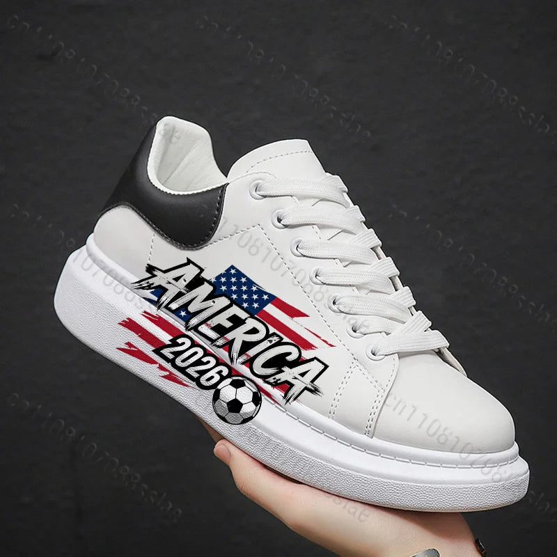 2026 World Cup Casual Sneakers – Lightweight Non-Slip Soccer Fan Shoes