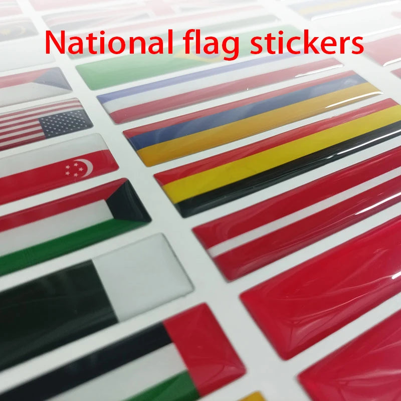 3D Reflective National Flag Sticker - Premium Car & Motorcycle Decal (8.5cm)