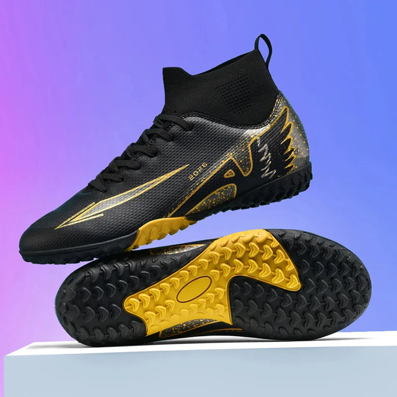 New Men Soccer Shoes Outdoor Ultralight Indoor Football Boots High-quality High Ankle Non-Slip Sports Shoes Futsal Non-Slip
