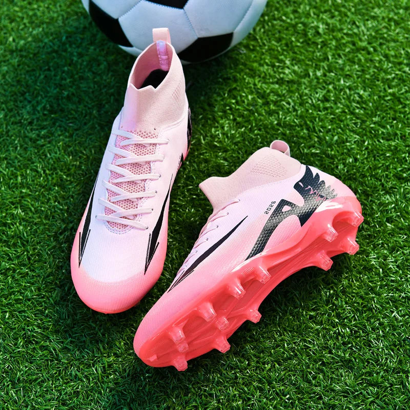 New Men Soccer Shoes Outdoor Ultralight Indoor Football Boots High-quality High Ankle Non-Slip Sports Shoes Futsal Non-Slip