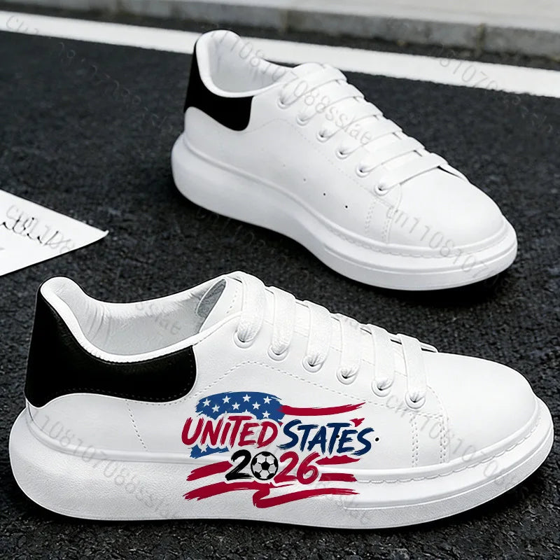 2026 World Cup Casual Sneakers – Lightweight Non-Slip Soccer Fan Shoes