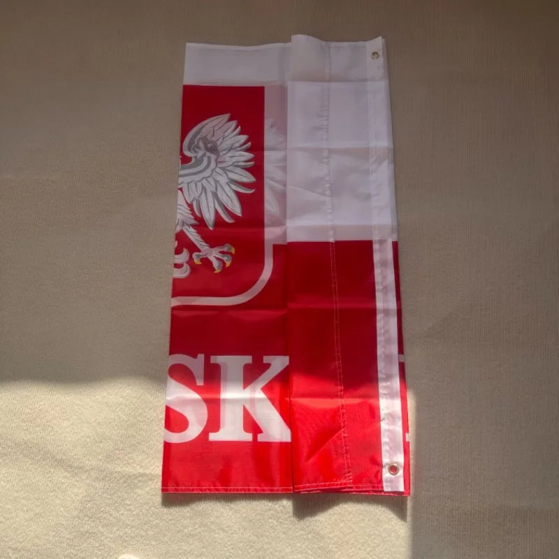 Polish Eagle Flag - Premium Poland White Eagle Banner 3x5ft (90x150cm)