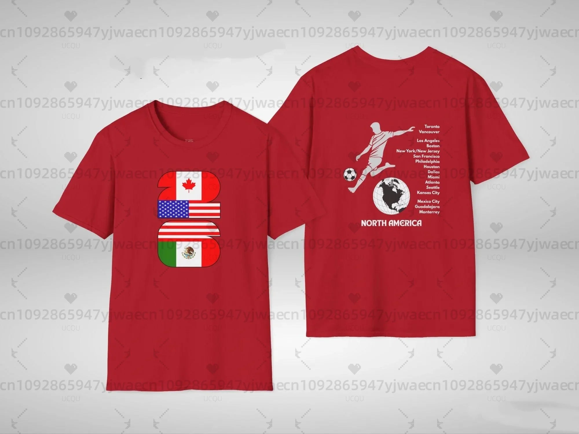 2026 Football Fans Men Soccer Fans T-Shirt, North America Three Nations Short Sleeve Tee, Unisex Football Fan Gift For Men Women