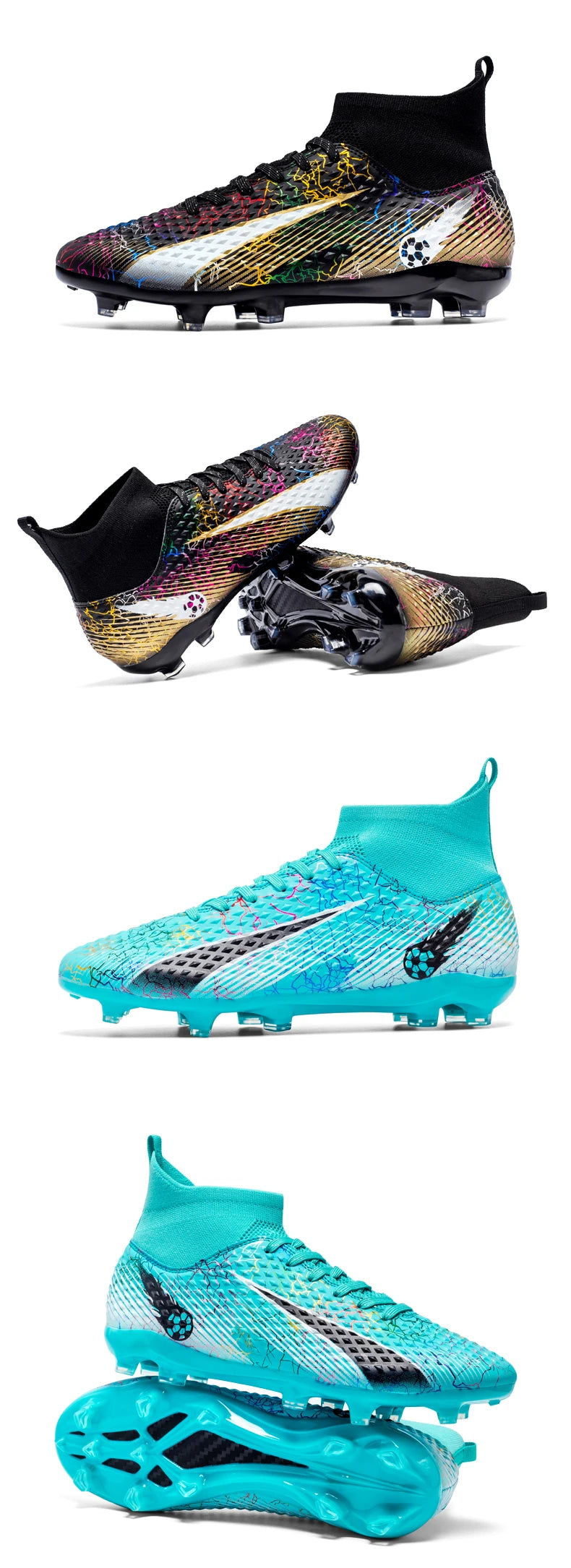 FG/TF Soccer Shoes – Ultralight Unisex Football Boots for Grass & Turf