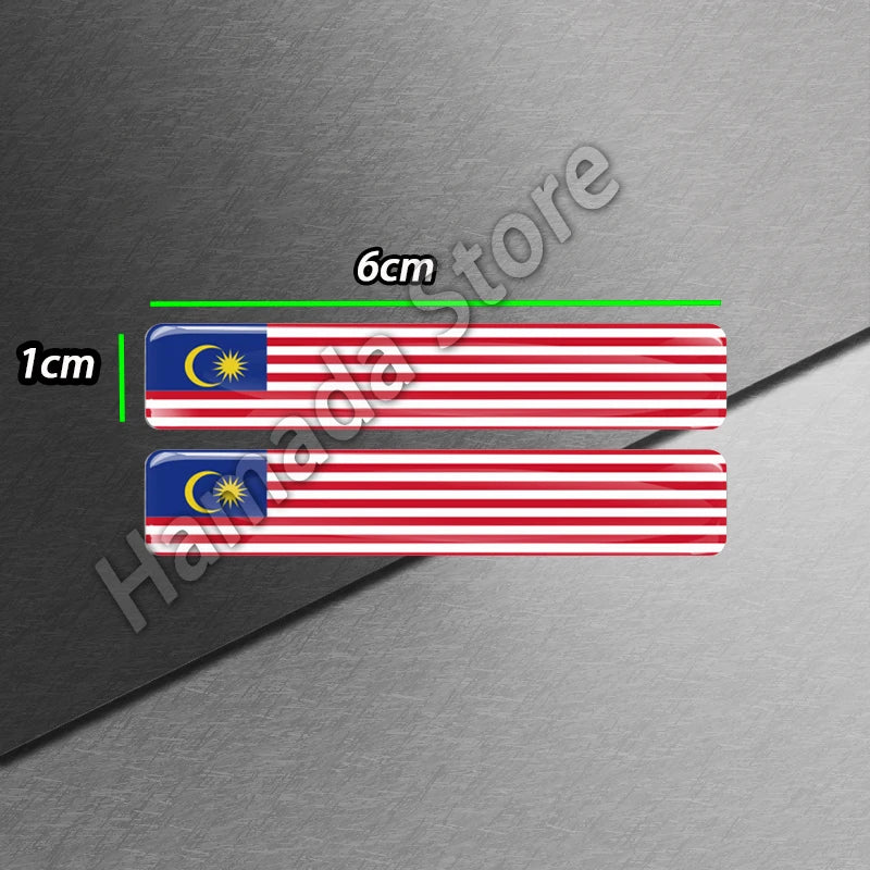 3D Epoxy Reflective National Flag Sticker - Compact Car & Motorcycle Decal (6cm)