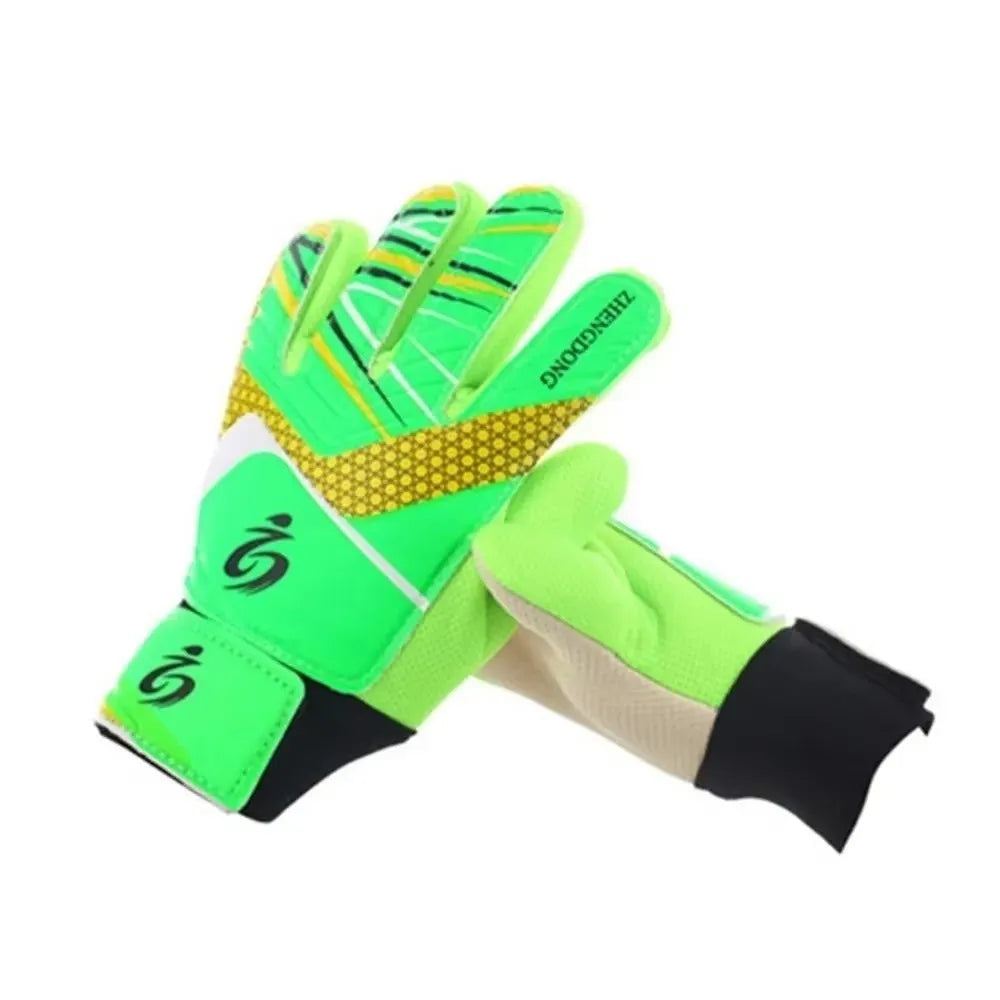 1Pair Professional Kid's Soccer Goalkeeper Gloves Soccer Goalie Strong Full Finger Gloves Latex Protection Gloves