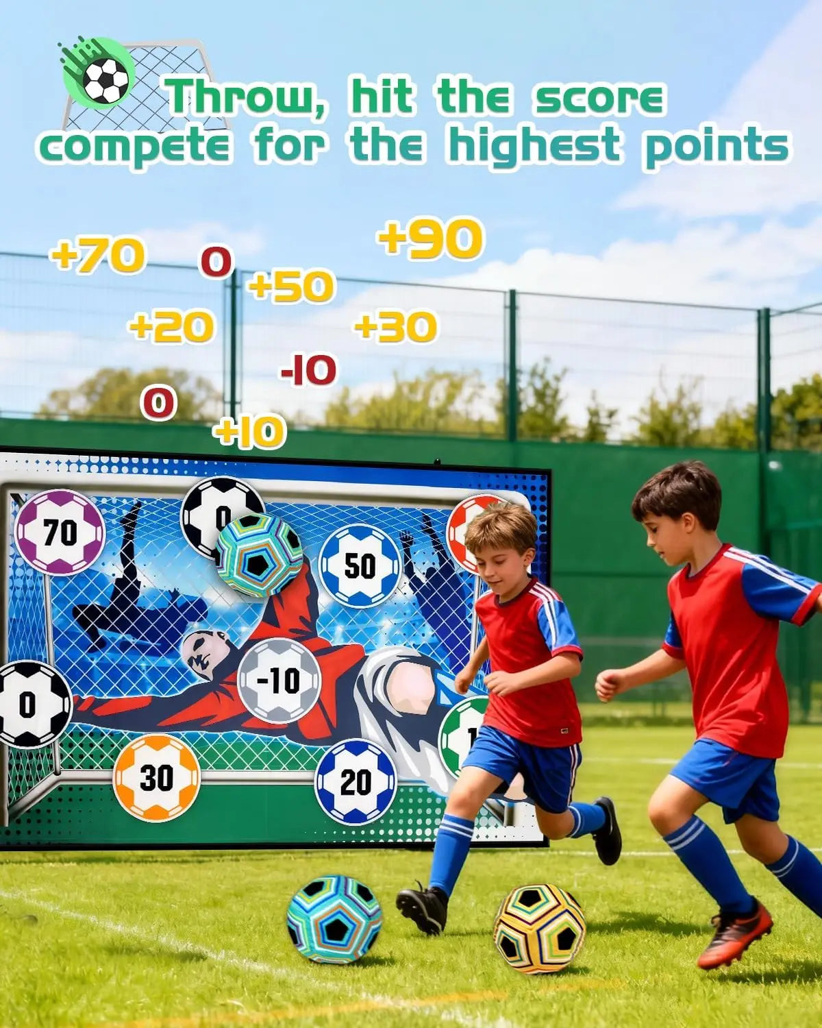 Soccer Game Mat Set Outdoor Indoor Soccer Toys Multiplayer Competitive Soccer Games Children Football Goal Training Boy Gifts