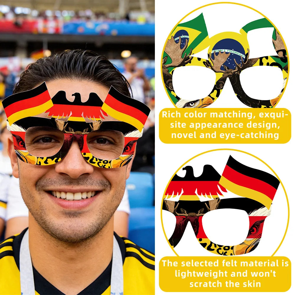 2026 World Cup Flag Eyeglass Frames – Soccer Fan Cheering Props
