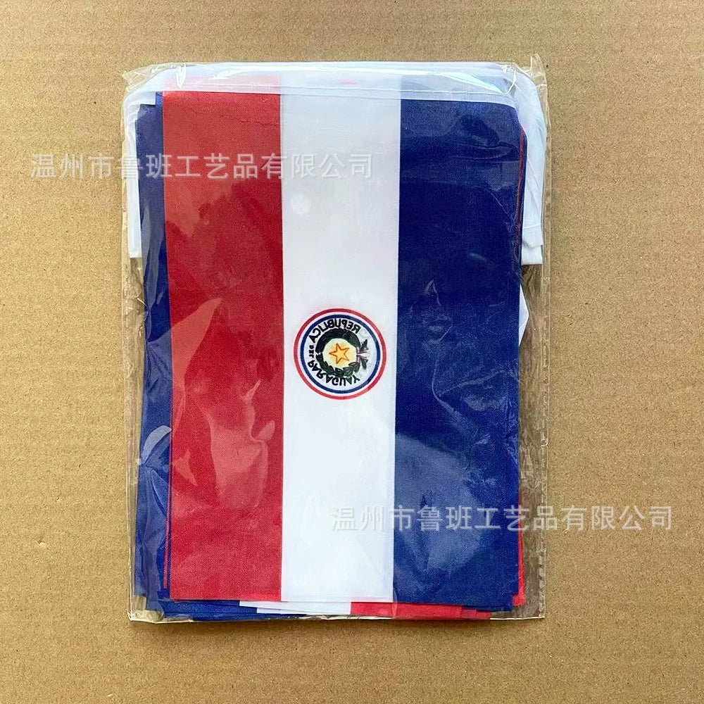Paraguay Bunting String Flags - 20-Flag Banner (14x21cm)