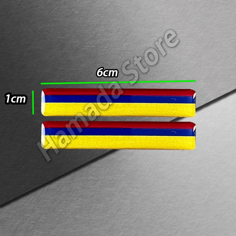 3D Epoxy Reflective National Flag Sticker - Compact Car & Motorcycle Decal (6cm)