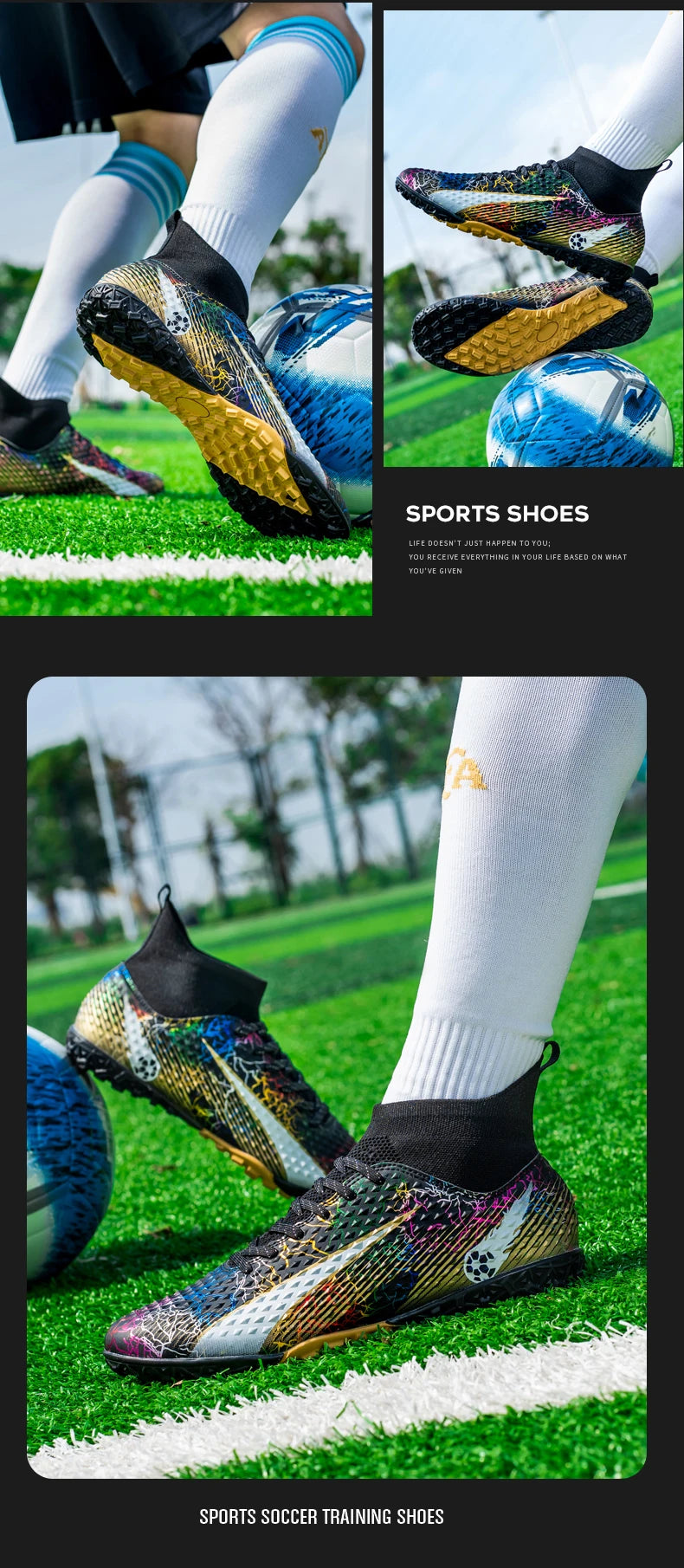 FG/TF Soccer Shoes – Ultralight Unisex Football Boots for Grass & Turf