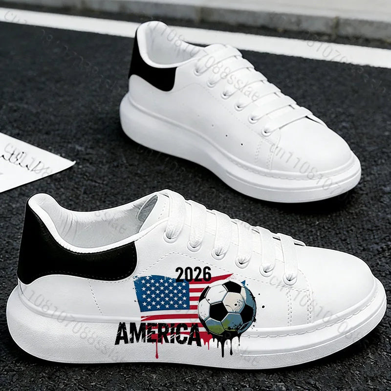 2026 World Cup Casual Sneakers – Lightweight Non-Slip Soccer Fan Shoes