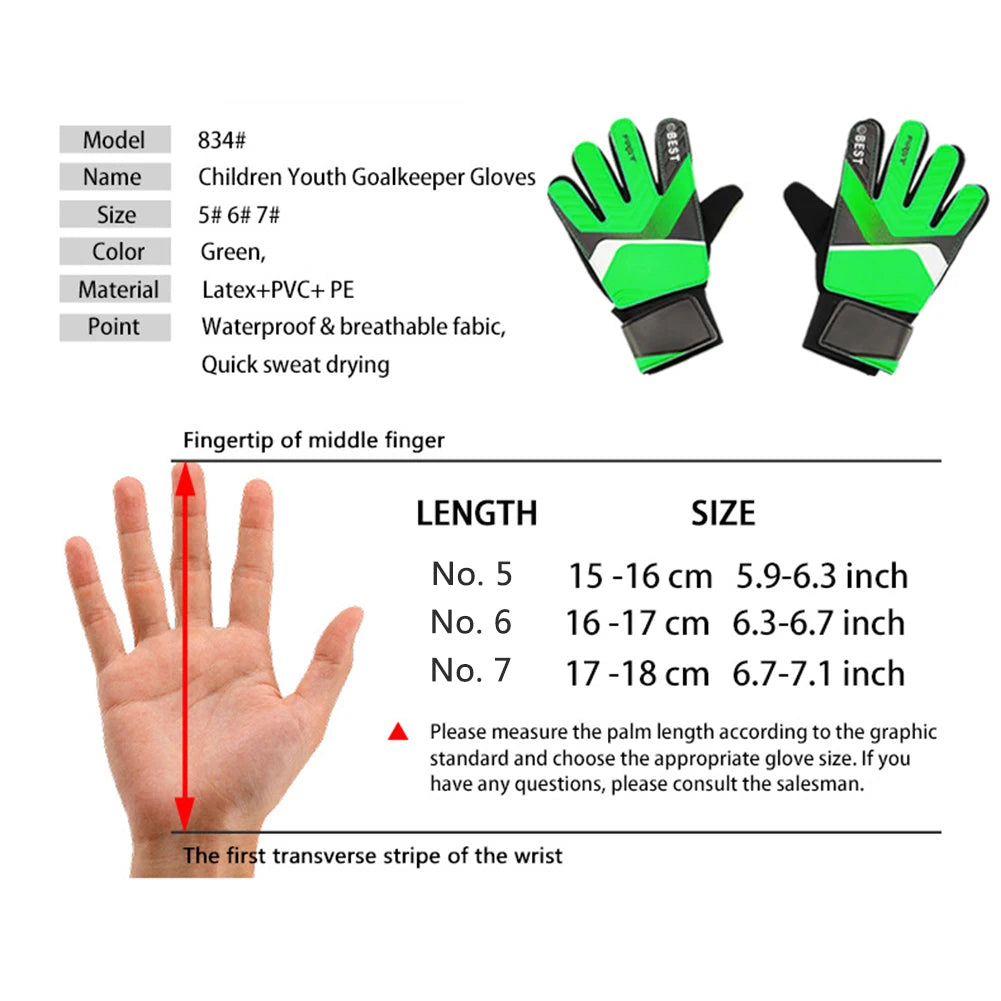 Children's Goalkeeper Gloves – Anti-Collision Latex PU | Kids Soccer Accessories