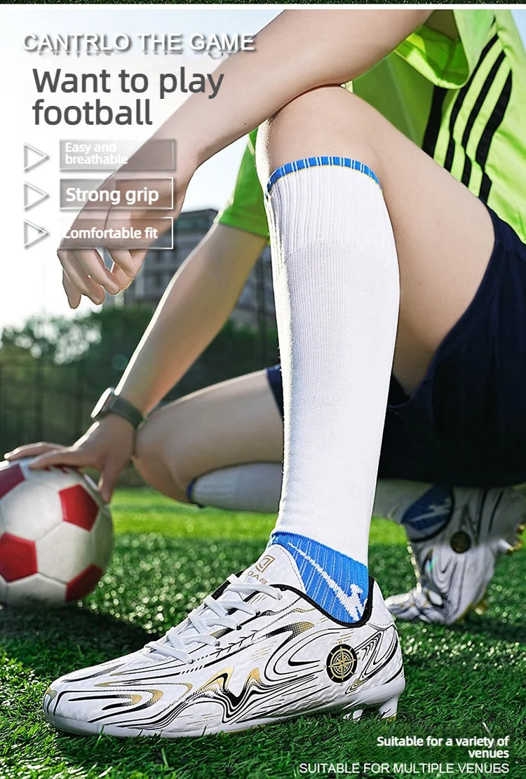 Men's & Women's Soccer Shoes – Waterproof Football Boots with Rubber Cleats