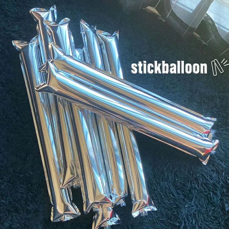 40pcs Cheering Sticks Vibrant Metallic Thunder Sticks Inflatable Sticks Cheerleading Noise Maker Balloons Soccer Parties