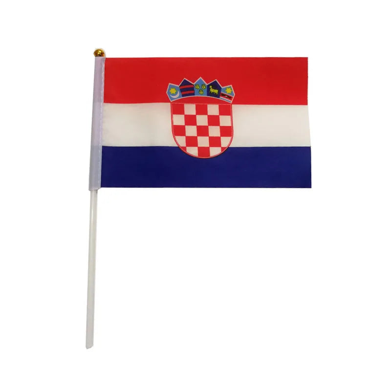 10 Pcs/lot Croatia Hand Waving Flags 14x21cm Croatia Flag Wholesale