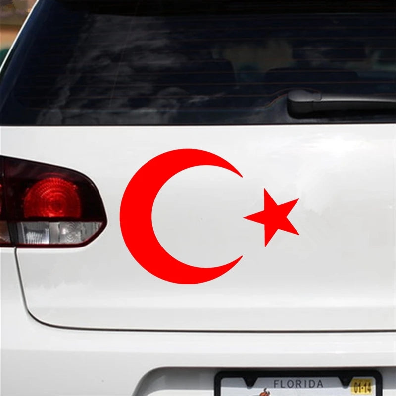 Turkish National Emblem Car Sticker - Waterproof Moon & Star Decal