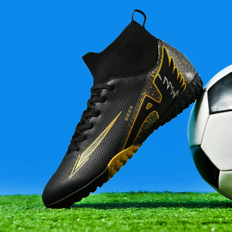 New Men Soccer Shoes Outdoor Ultralight Indoor Football Boots High-quality High Ankle Non-Slip Sports Shoes Futsal Non-Slip