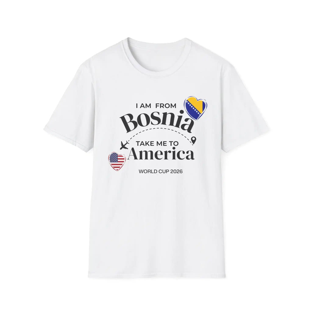 Bosnia World 2026 Bosnia USA Soccer Tee I Am From Bosnia Take Me To America Bosnian 2026 Summer Men Women Cotton T-shirt Y2K