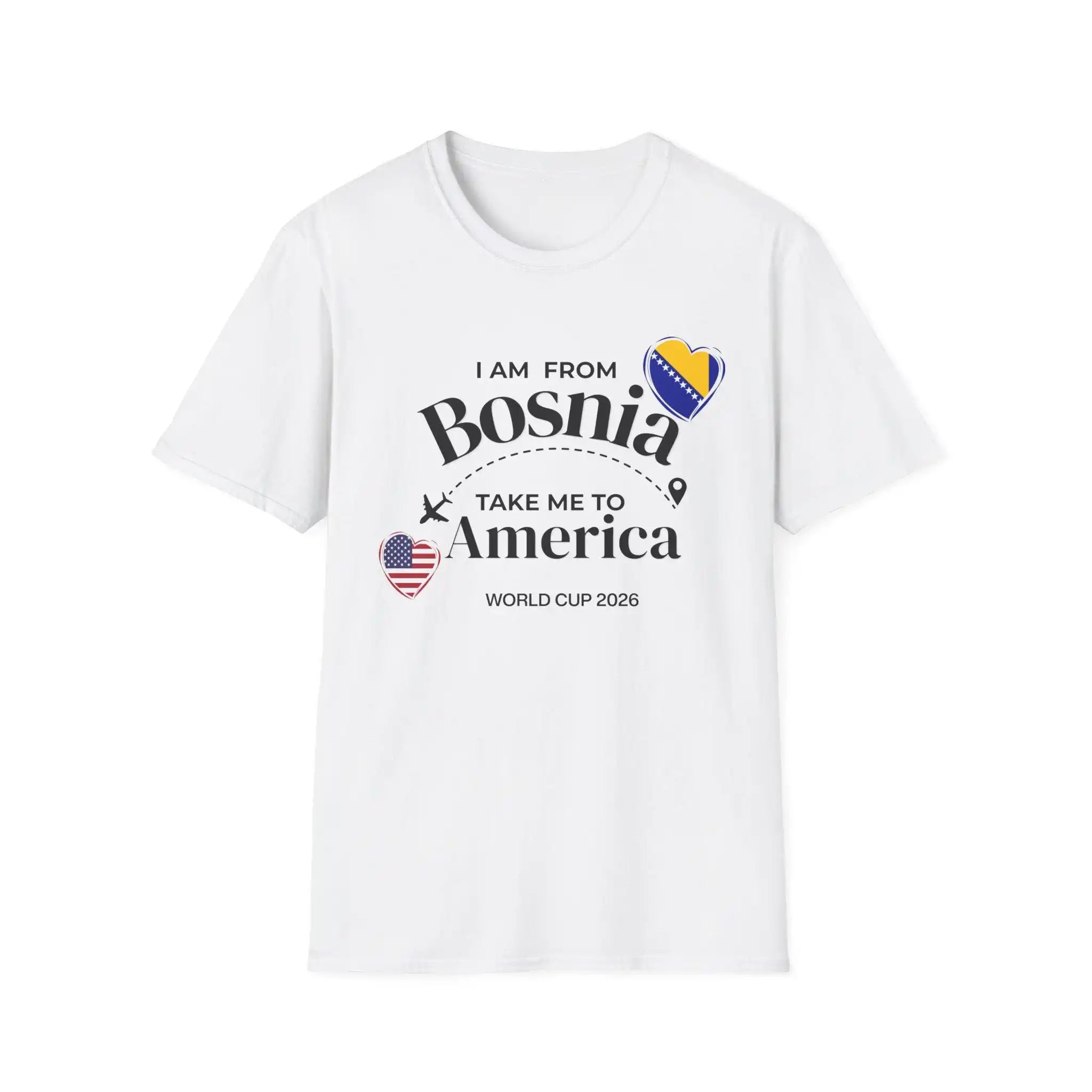 Bosnia World 2026 Bosnia USA Soccer Tee I Am From Bosnia Take Me To America Bosnian 2026 Summer Men Women Cotton T-shirt Y2K