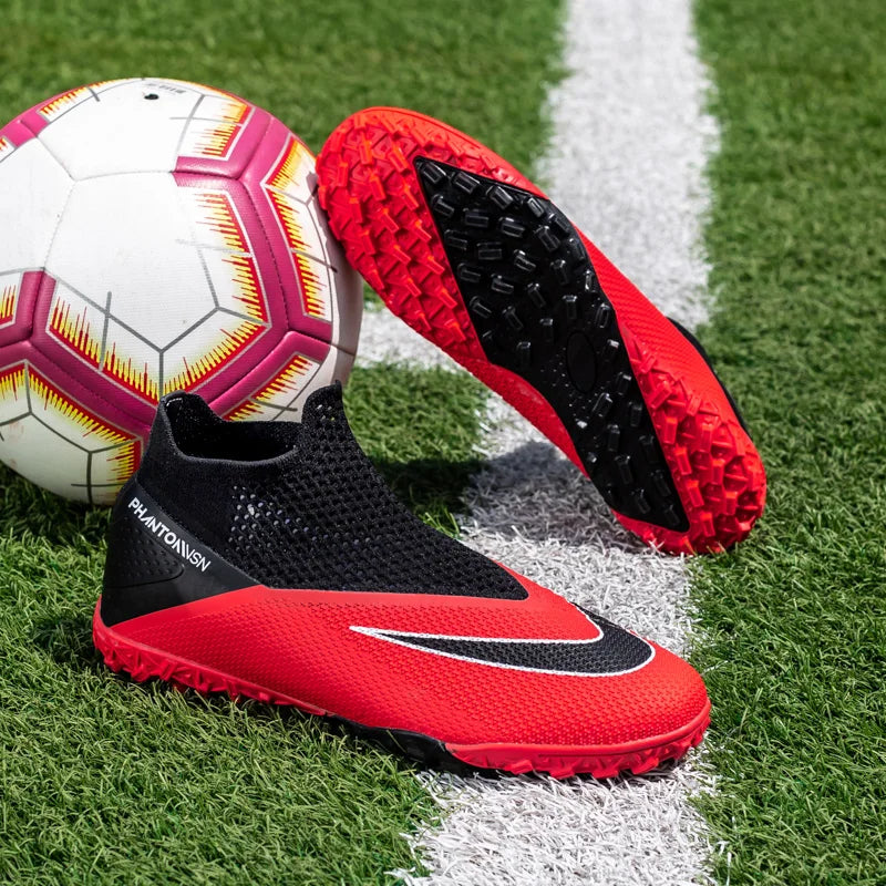 Men's Soccer Shoes – Mid-Top Football Boots FG/TF Non-Slip Cleats (Sizes 36–49)