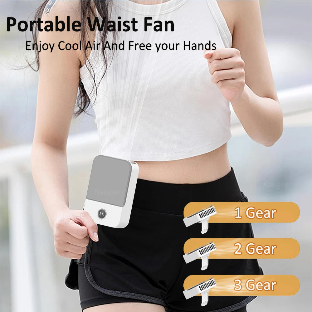 Bladeless Waist & Neck Fan – Portable 3-Speed Air Cooler USB 2000mAh