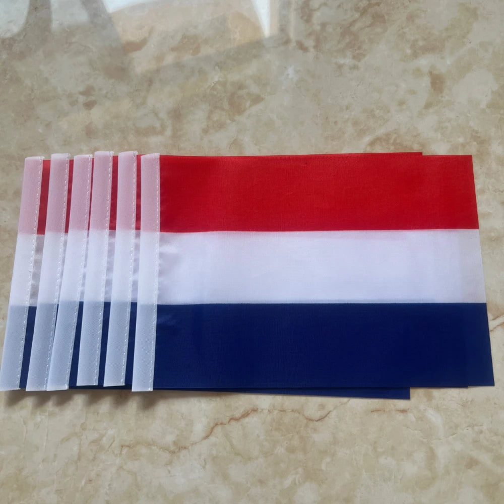 Netherlands Hand Flag – 14x21cm Dutch Stick Flag with Flagpole