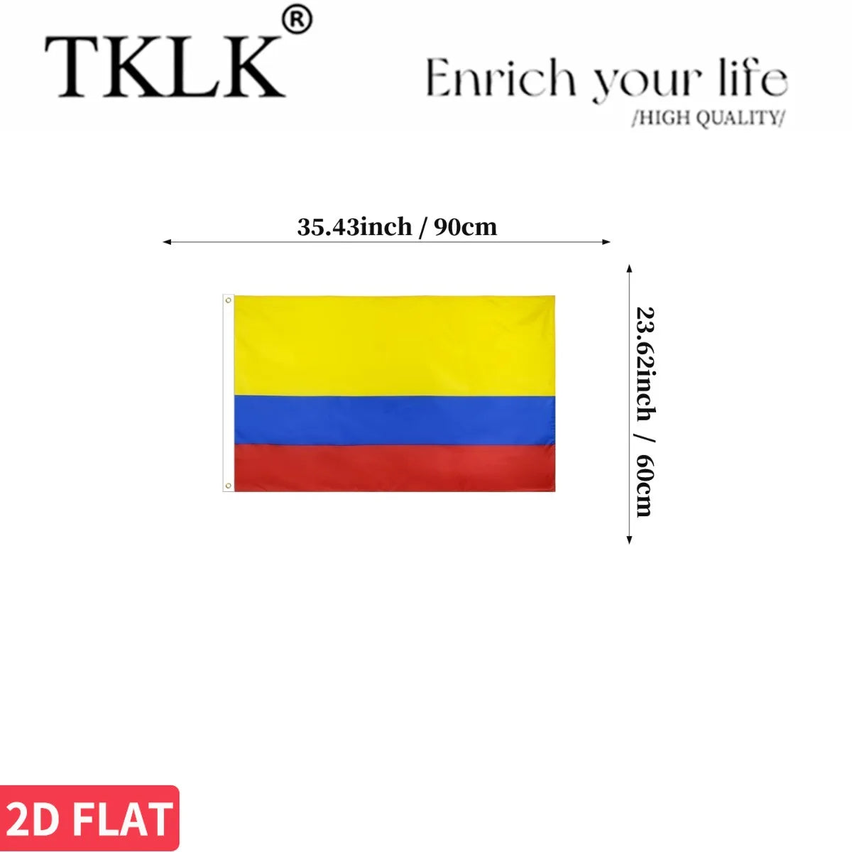 Colombia Flag - Premium Polyester Banner (2x3ft & 3x5ft)