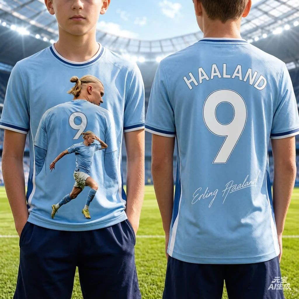 Haaland Commemorative Football Jersey Men T Shirt Women Tee Boys Top Children Parent Child Quick dry short sleeves kids Tshirt