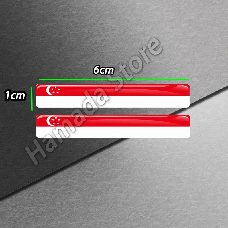 3D Epoxy Reflective National Flag Sticker - Compact Car & Motorcycle Decal (6cm)