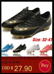Kids Soccer Shoes – FG/TF Football Boots for Boys (Sizes 31–38)