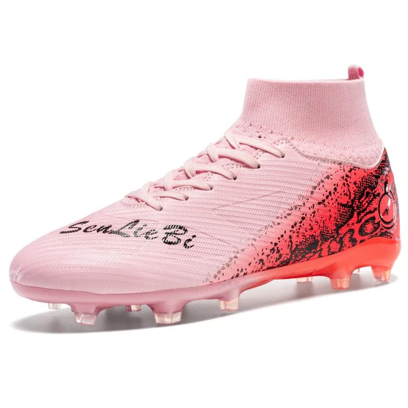 Men & Women High-Top Soccer Cleats | FG/AG Football Boots for Couples | Outdoor Grass