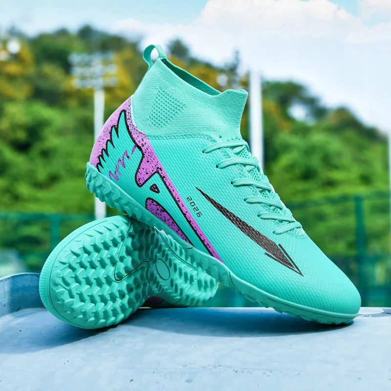 New Men Soccer Shoes Outdoor Ultralight Indoor Football Boots High-quality High Ankle Non-Slip Sports Shoes Futsal Non-Slip