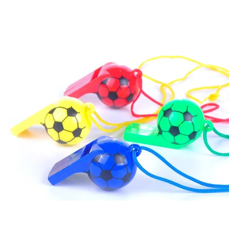 20PCS Whistle with Lanyard - Loud Plastic Referee Whistle for Cheerleading, Random Color Sports Whistle Toy Gift Set