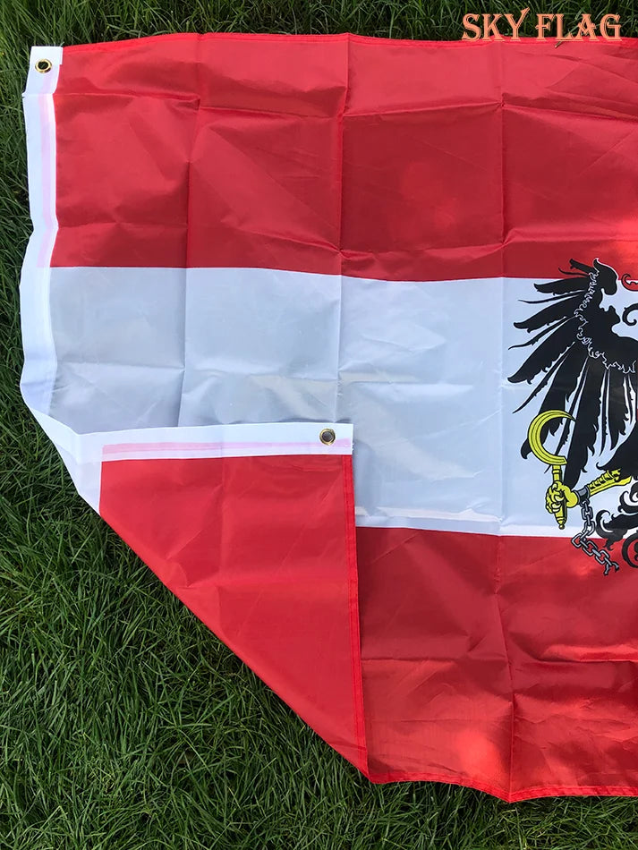 Austria Eagle Flag - Premium Coat of Arms Banner 3x5ft (90x150cm)
