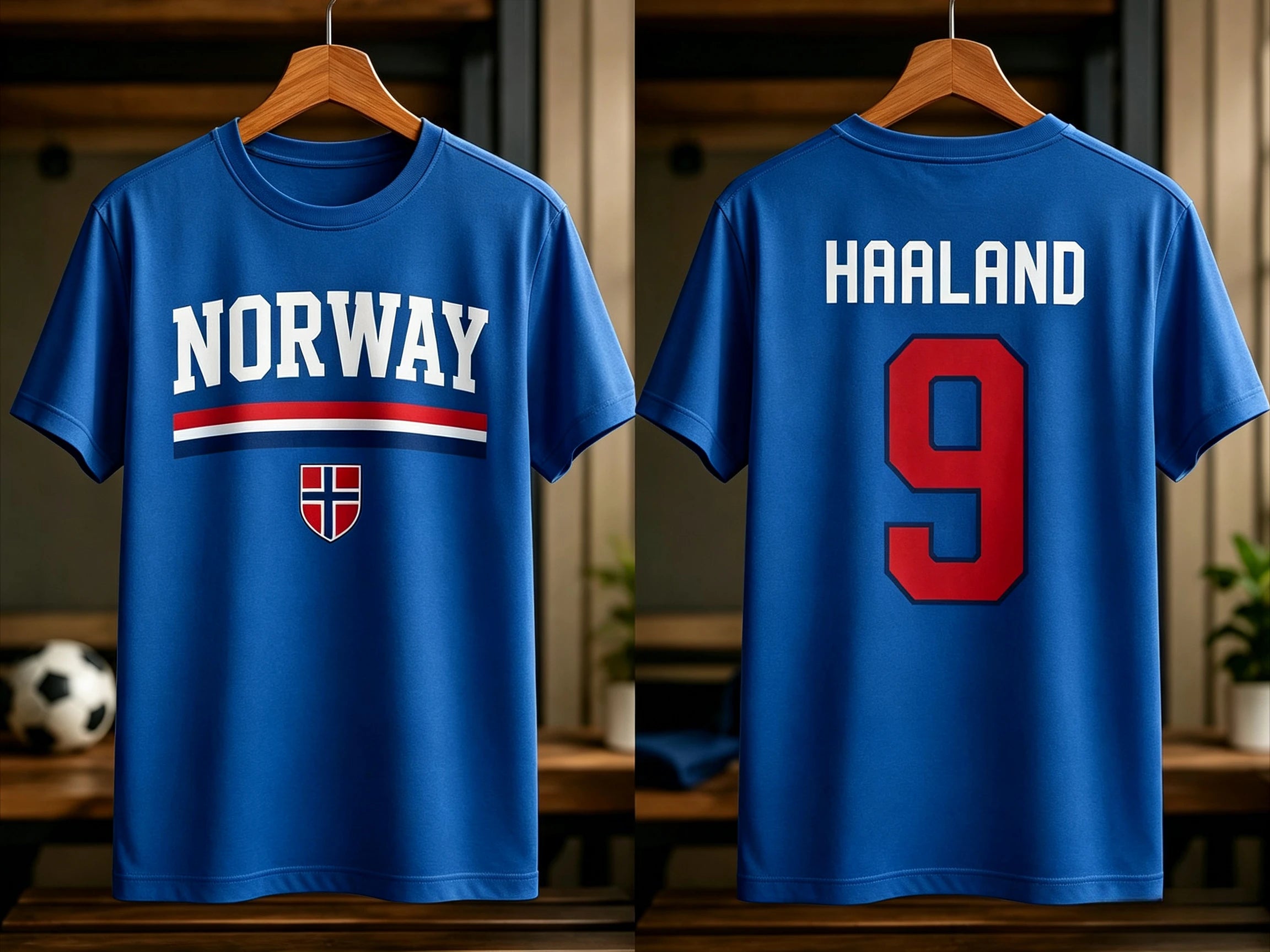 Haaland Norway Flag Graphics Unisex Football Shirt 2026 Norway Jersey 100%Cotton Tee Fashion Men's Football Culture Tshirt
