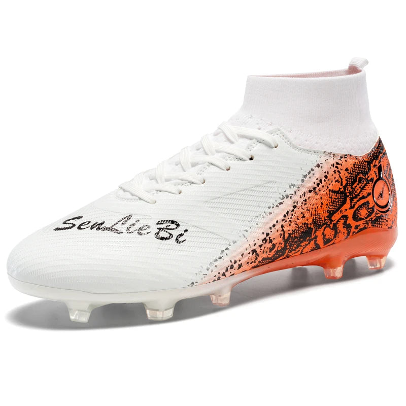 Men & Women High-Top Soccer Cleats | FG/AG Football Boots for Couples | Outdoor Grass