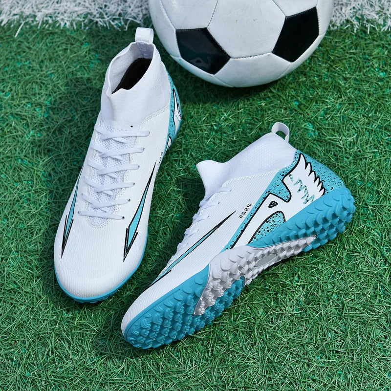New Men Soccer Shoes Outdoor Ultralight Indoor Football Boots High-quality High Ankle Non-Slip Sports Shoes Futsal Non-Slip