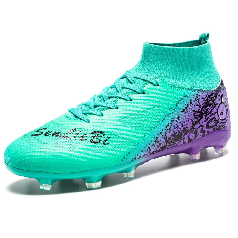 Men & Women High-Top Soccer Cleats | FG/AG Football Boots for Couples | Outdoor Grass