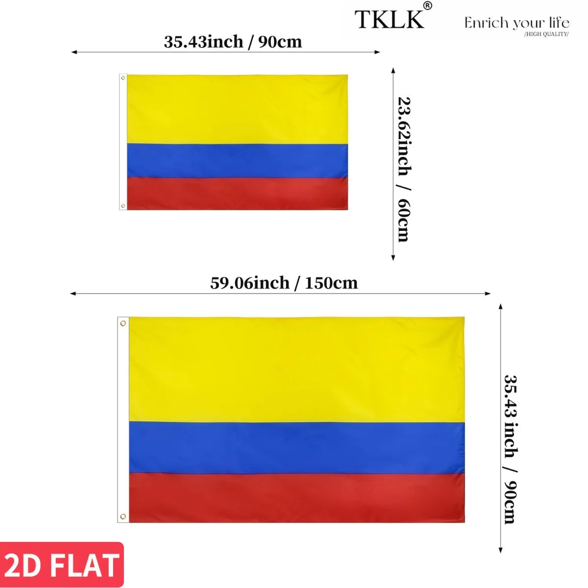Colombia Flag - Premium Polyester Banner (2x3ft & 3x5ft)