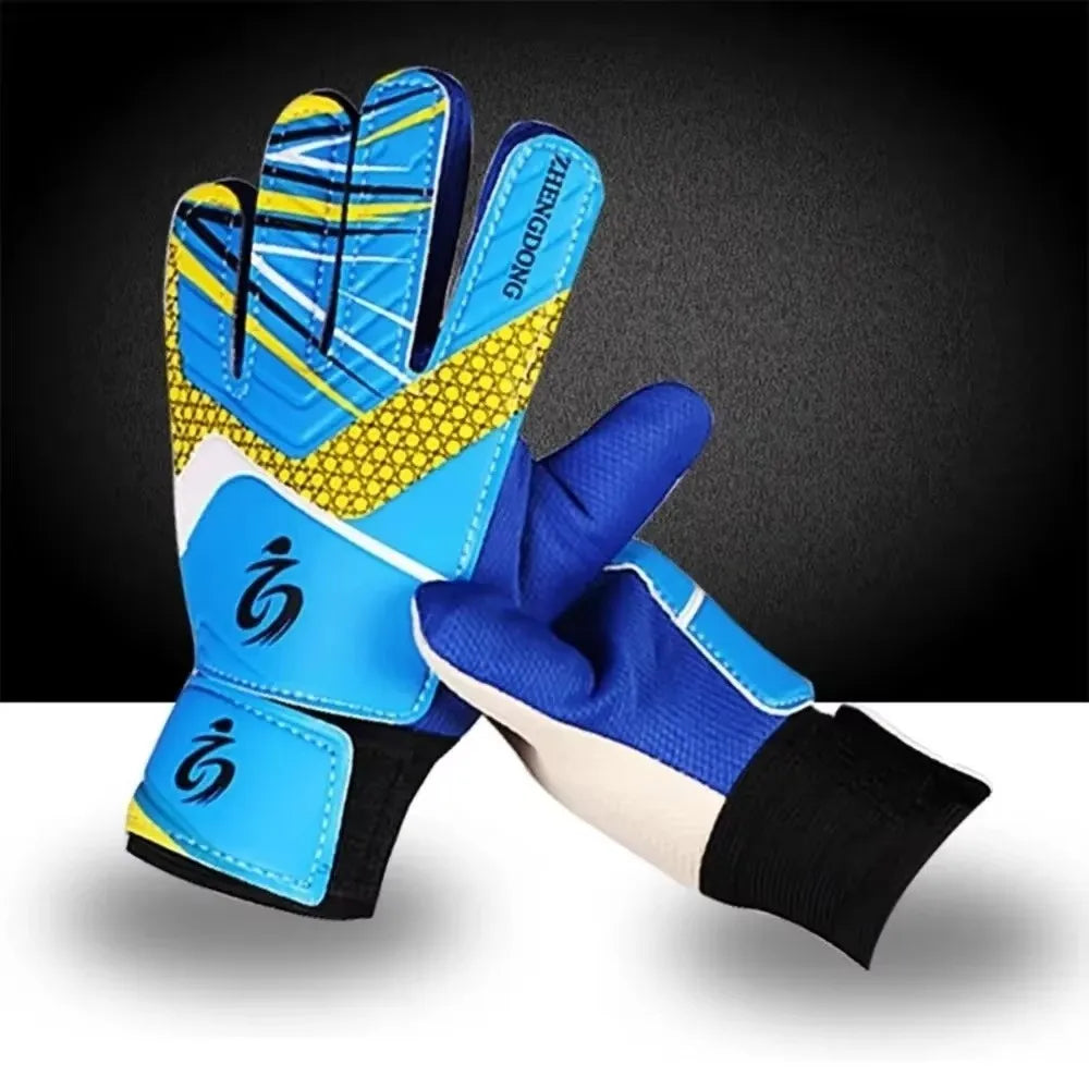 1Pair Professional Kid's Soccer Goalkeeper Gloves Soccer Goalie Strong Full Finger Gloves Latex Protection Gloves
