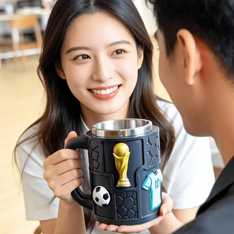 2026 Football Game Coffee Mug – 3D Relief Craft | Stainless Steel | 10-14oz