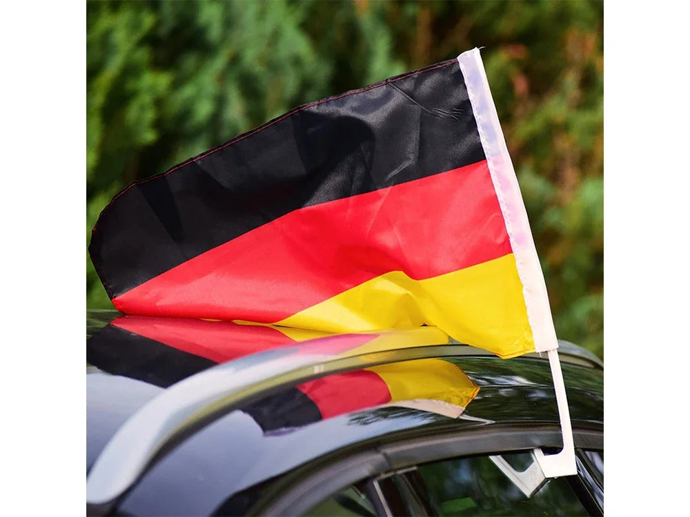 Germany Car Flag - German Flag 30x45cm with Plastic Flagpole | World Cup Fan Gear