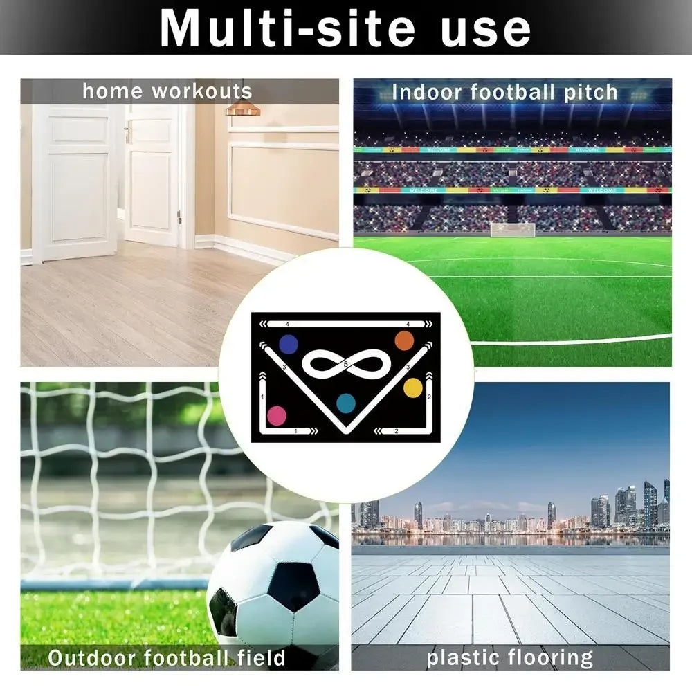Soccer Ball Control Training Mat | Stable and Silent Rubber Base | Digital Guidance Design | Improve Ball Sense, Daily Training