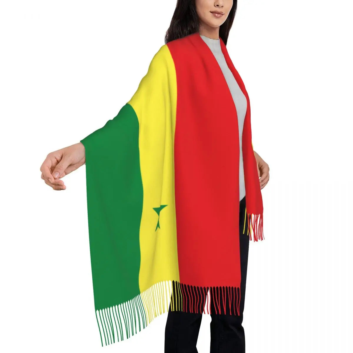 Custom Print Senegal Flag Scarf Men Women Winter Fall Warm Scarves Shawls Wraps