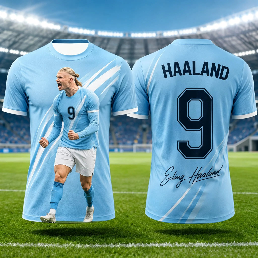 Haaland Commemorative Football Jersey Men T Shirt Women Tee Boys Top Children Parent Child Quick dry short sleeves kids Tshirt