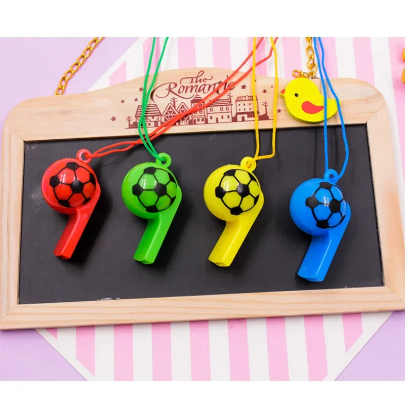 20PCS Whistle with Lanyard - Loud Plastic Referee Whistle for Cheerleading, Random Color Sports Whistle Toy Gift Set