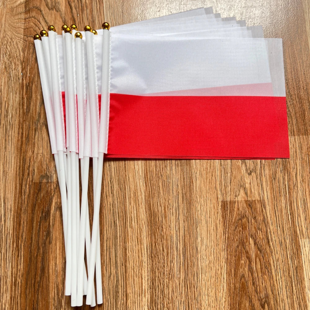 European Flags Hand Waving Set - Multi-Country Pack (10 PCS) 14x21cm