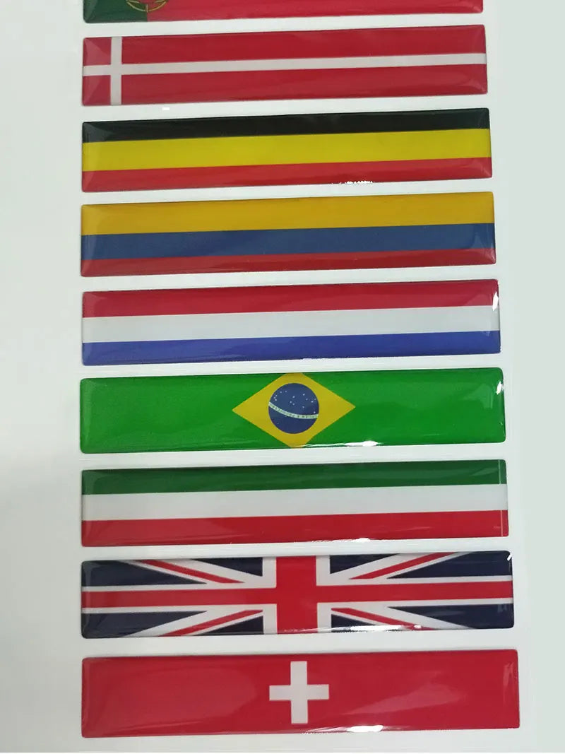 3D Reflective National Flag Sticker - Premium Car & Motorcycle Decal (8.5cm)